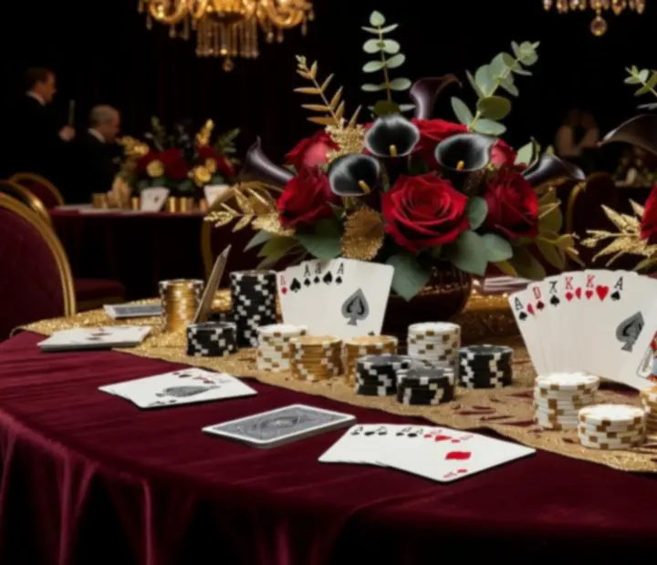 Luxusní dekorace a nasvícení casino eventu