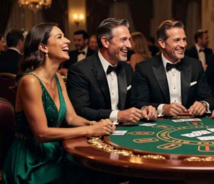 Hosté si užívají casino zábavu na večírku